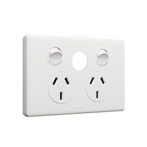 Excel Life Double Horizontal Socket with Extra Hole - Choose Colour